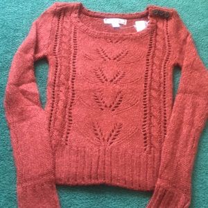 Decree Rust Open Weave Sweater